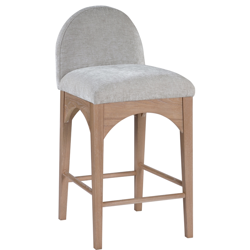 Meridian Furniture Waldorf Grey Chenille Fabric Stool