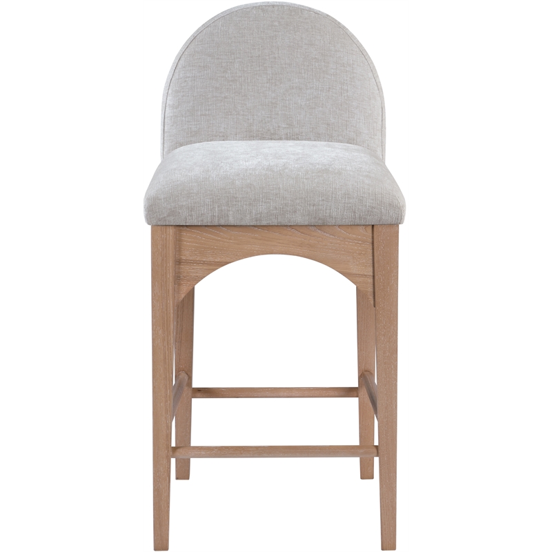 Meridian Furniture Waldorf Grey Chenille Fabric Stool