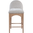 Meridian Furniture Waldorf Grey Chenille Fabric Stool