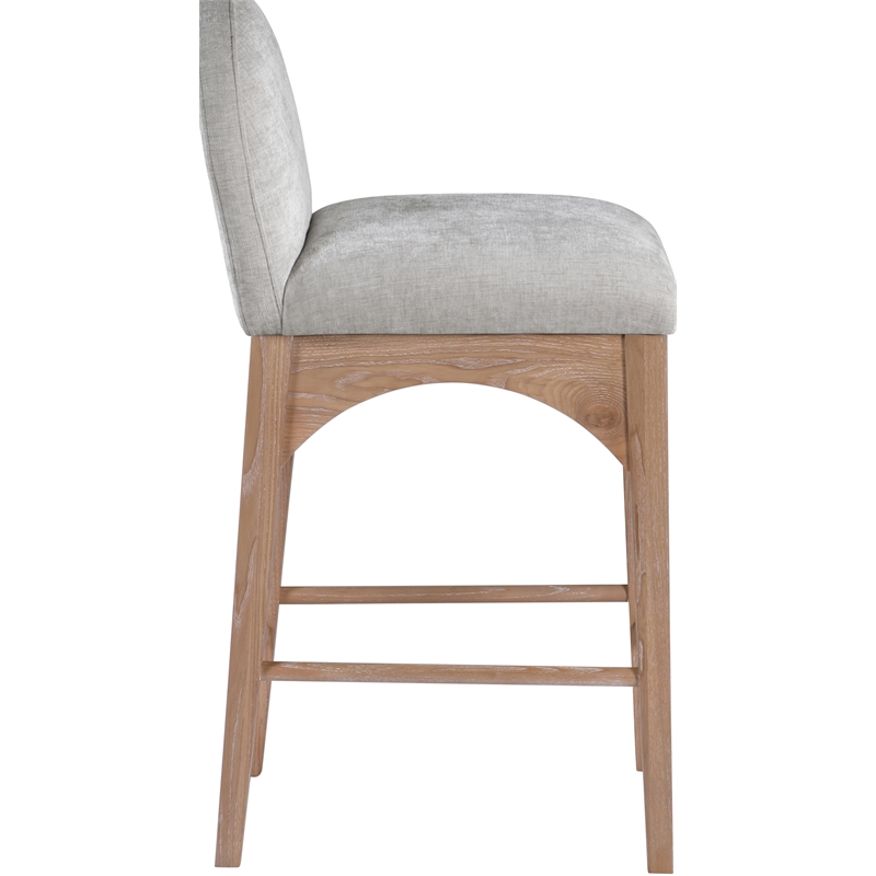 Meridian Furniture Waldorf Grey Chenille Fabric Stool