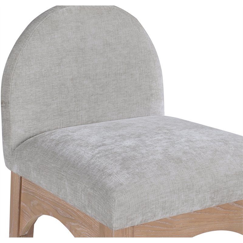 Meridian Furniture Waldorf Grey Chenille Fabric Stool