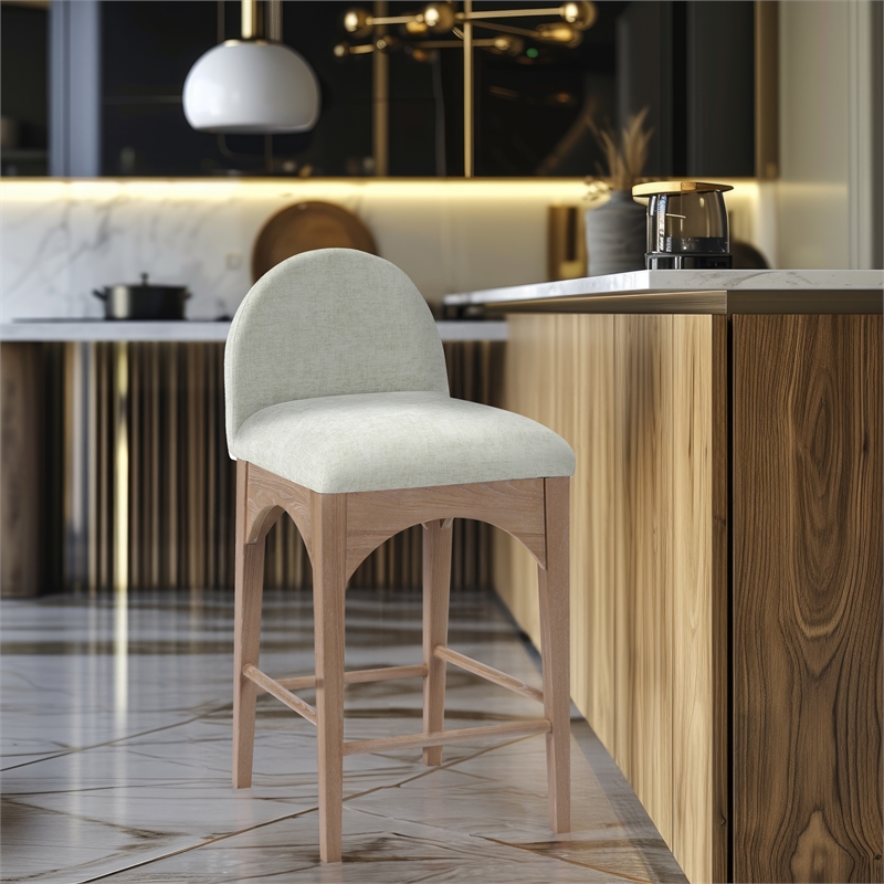 Meridian Furniture Waldorf Mint Chenille Fabric Stool