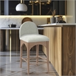 Meridian Furniture Waldorf Mint Chenille Fabric Stool