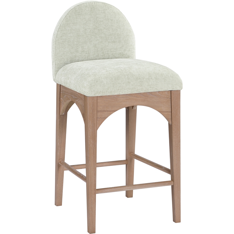 Meridian Furniture Waldorf Mint Chenille Fabric Stool