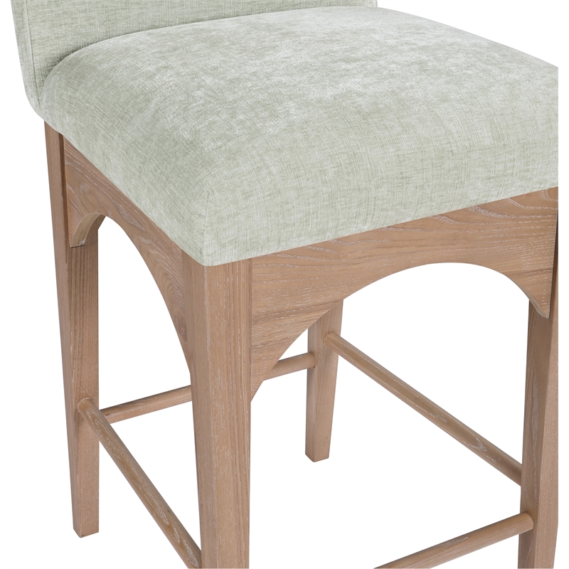 Meridian Furniture Waldorf Mint Chenille Fabric Stool