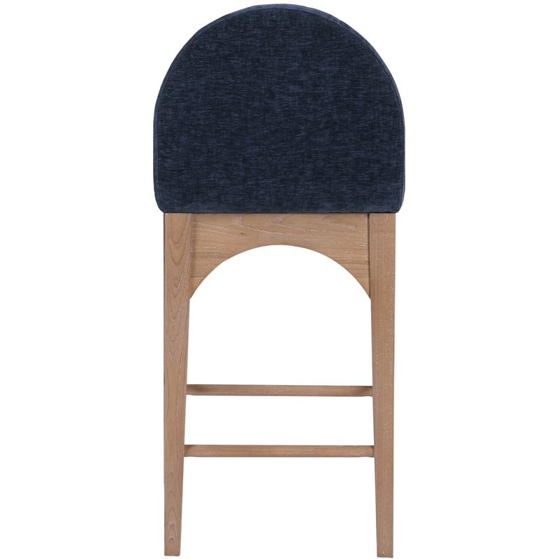 Meridian Furniture Waldorf Navy Chenille Fabric Stool