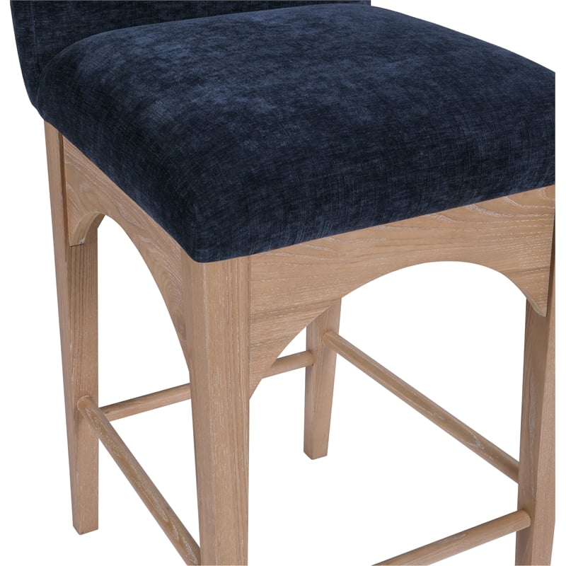 Meridian Furniture Waldorf Navy Chenille Fabric Stool