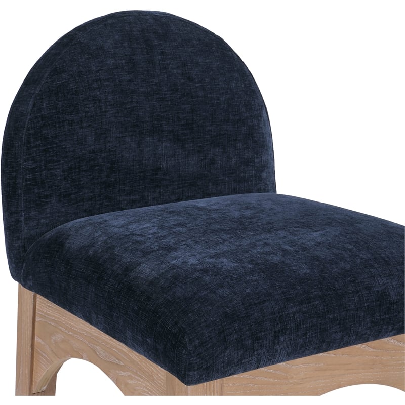 Meridian Furniture Waldorf Navy Chenille Fabric Stool