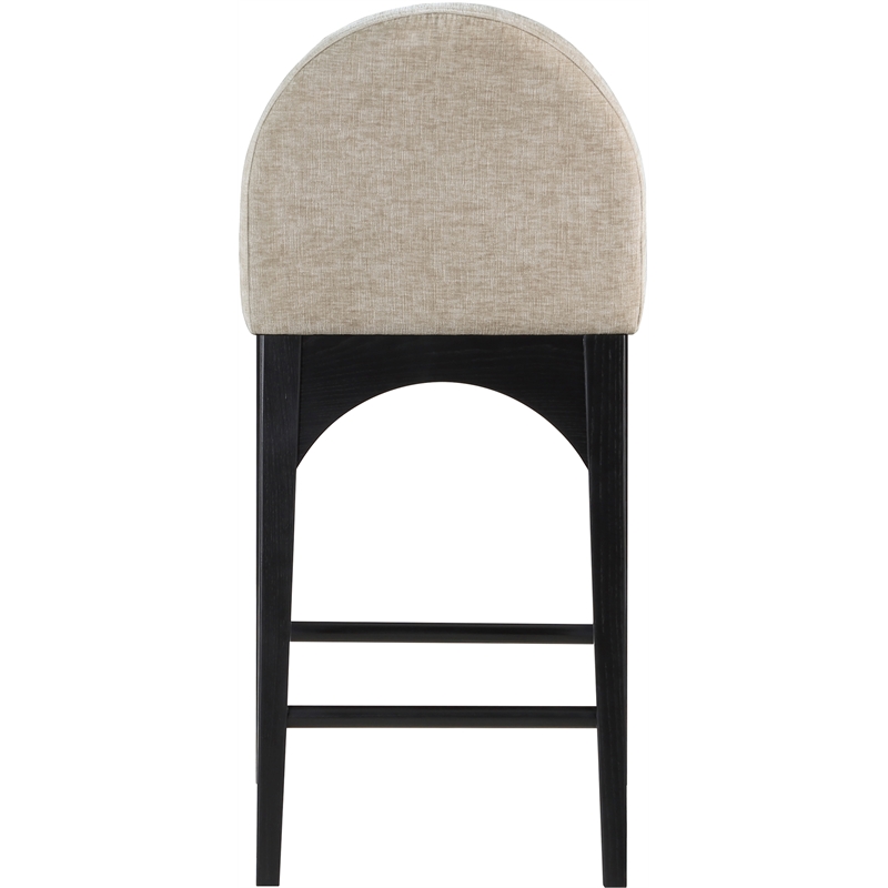 Meridian Furniture Waldorf Beige Chenille Fabric Stool
