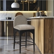 Meridian Furniture Waldorf Beige Chenille Fabric Stool