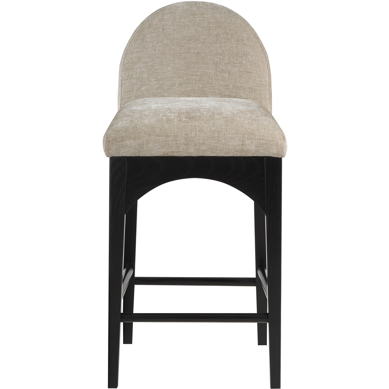 Meridian Furniture Waldorf Beige Chenille Fabric Stool