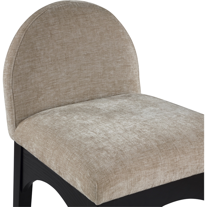 Meridian Furniture Waldorf Beige Chenille Fabric Stool