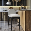 Meridian Furniture Waldorf Cream Chenille Fabric Stool