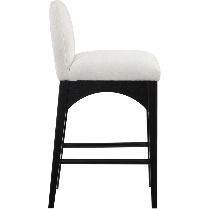 Meridian Furniture Waldorf Cream Chenille Fabric Stool