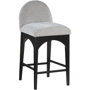Meridian Furniture Waldorf Grey Chenille Fabric Stool