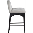 Meridian Furniture Waldorf Grey Chenille Fabric Stool