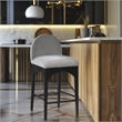 Meridian Furniture Waldorf Grey Chenille Fabric Stool