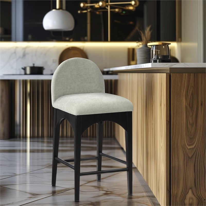 Meridian Furniture Waldorf Mint Chenille Fabric Stool