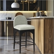 Meridian Furniture Waldorf Mint Chenille Fabric Stool