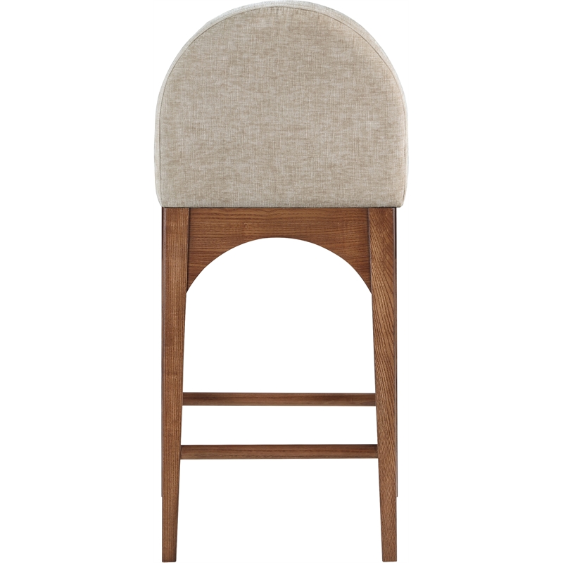 Meridian Furniture Waldorf Beige Chenille Fabric Stool