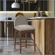 Meridian Furniture Waldorf Beige Chenille Fabric Stool