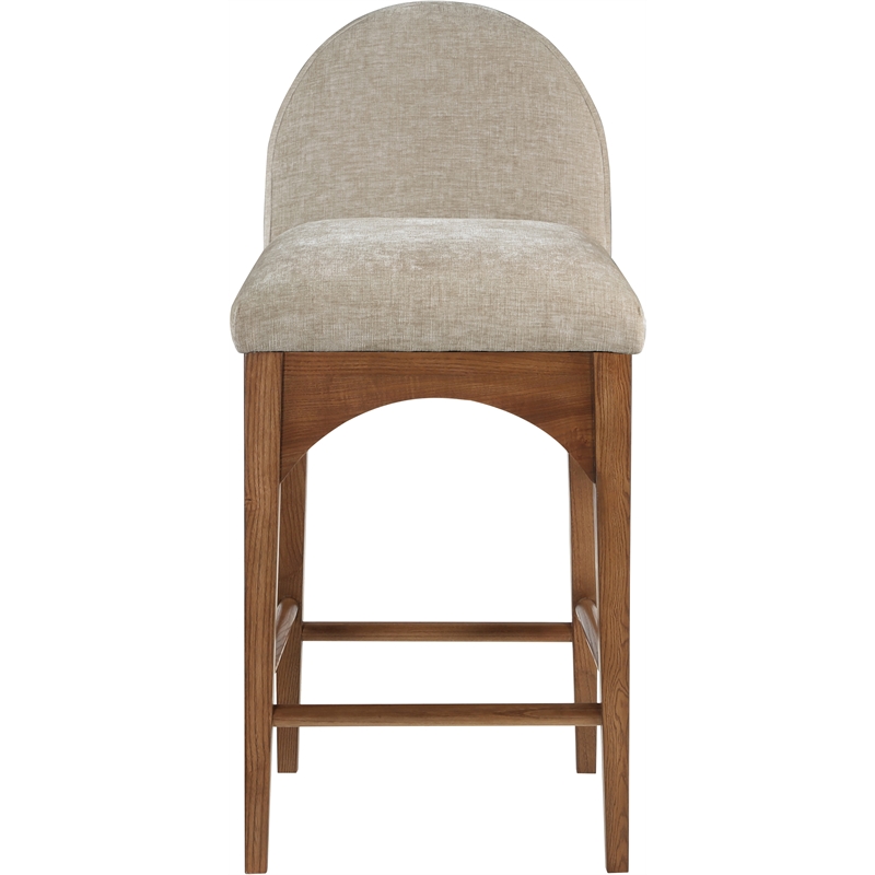 Meridian Furniture Waldorf Beige Chenille Fabric Stool