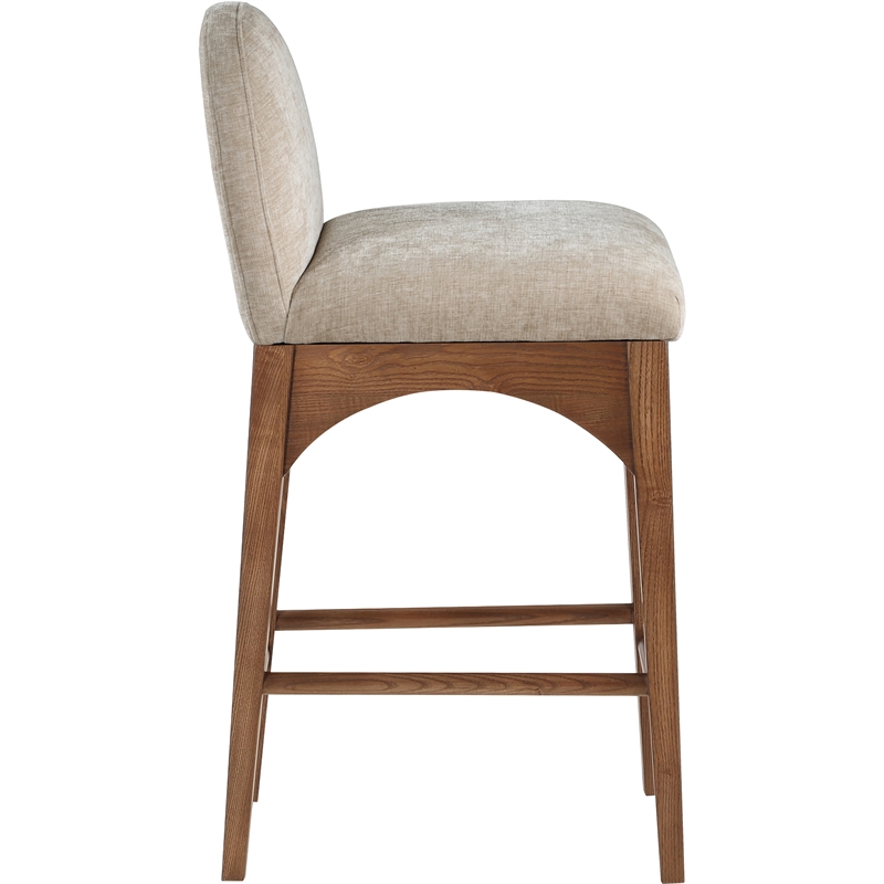 Meridian Furniture Waldorf Beige Chenille Fabric Stool