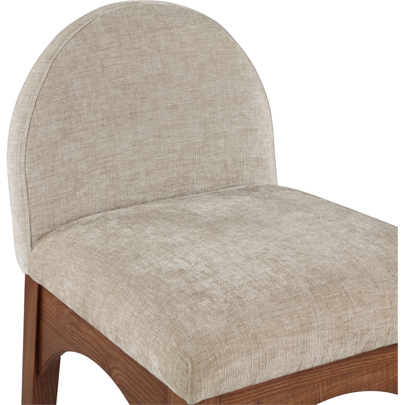 Meridian Furniture Waldorf Beige Chenille Fabric Stool