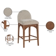 Meridian Furniture Waldorf Beige Chenille Fabric Stool