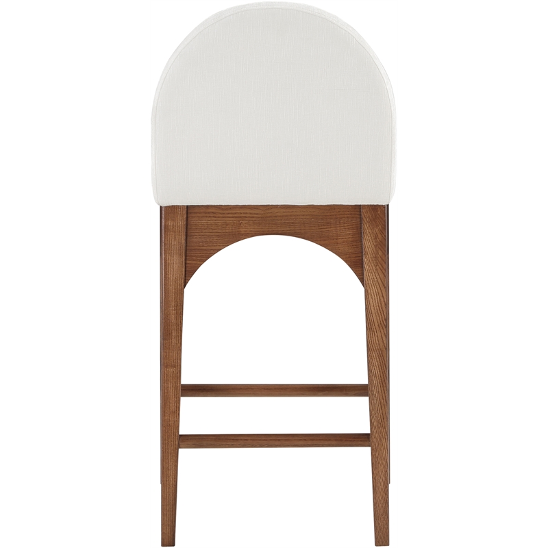 Meridian Furniture Waldorf Cream Chenille Fabric Stool
