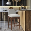 Meridian Furniture Waldorf Cream Chenille Fabric Stool