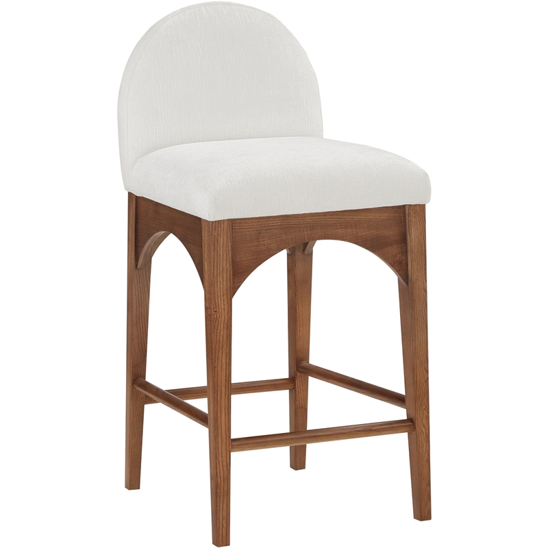 Meridian Furniture Waldorf Cream Chenille Fabric Stool