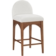 Meridian Furniture Waldorf Cream Chenille Fabric Stool
