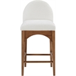 Meridian Furniture Waldorf Cream Chenille Fabric Stool