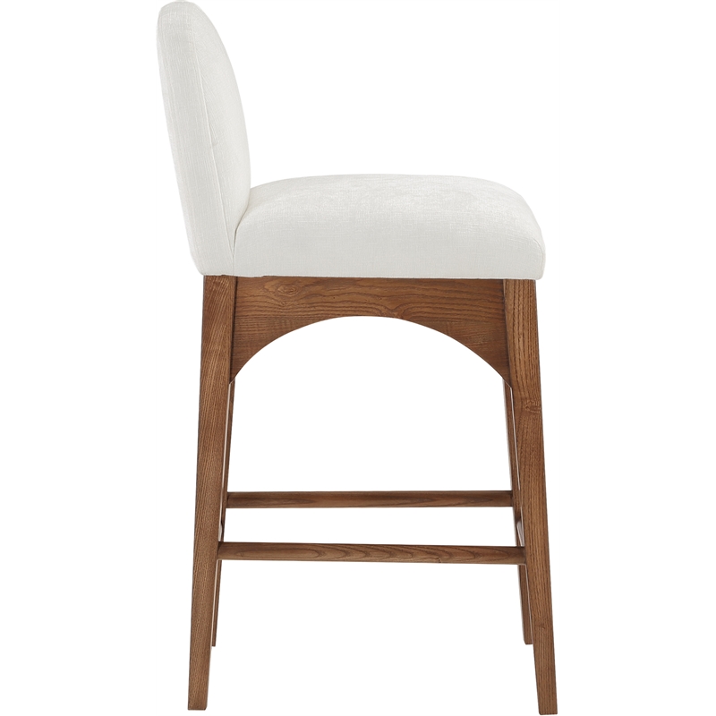 Meridian Furniture Waldorf Cream Chenille Fabric Stool