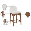 Meridian Furniture Waldorf Cream Chenille Fabric Stool