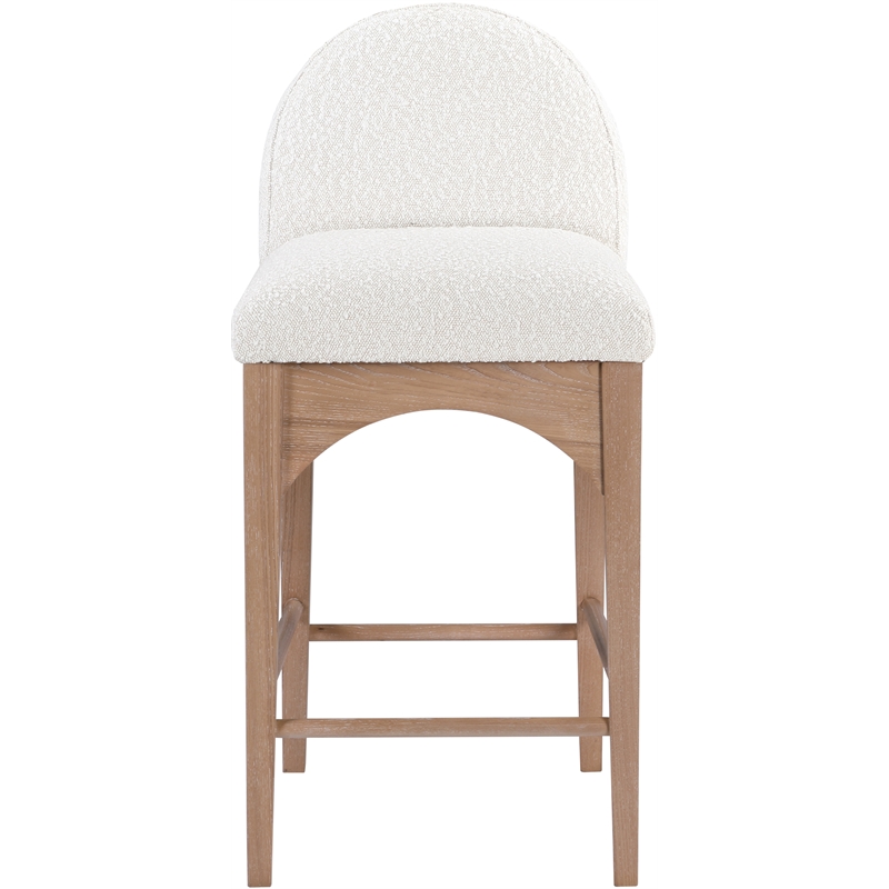 Meridian Furniture Waldorf Cream Boucle Fabric Stool