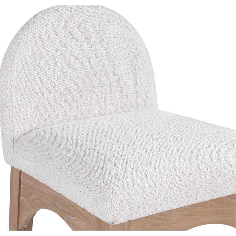 Meridian Furniture Waldorf Cream Boucle Fabric Stool