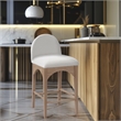 Meridian Furniture Waldorf Cream Boucle Fabric Stool