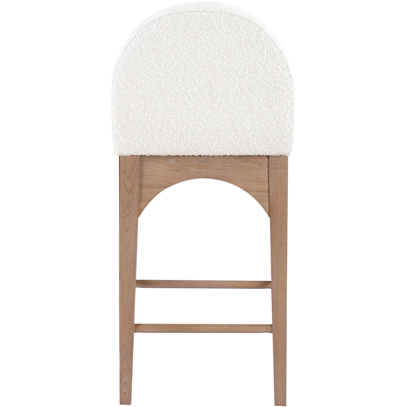 Meridian Furniture Waldorf Cream Boucle Fabric Stool
