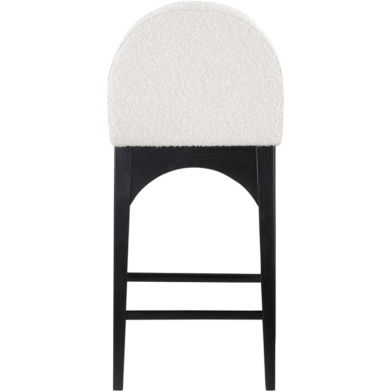 Meridian Furniture Waldorf Cream Boucle Fabric Stool