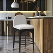 Meridian Furniture Waldorf Cream Boucle Fabric Stool