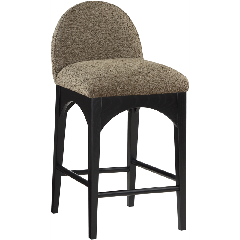 Meridian Furniture Waldorf Olive Boucle Fabric Stool