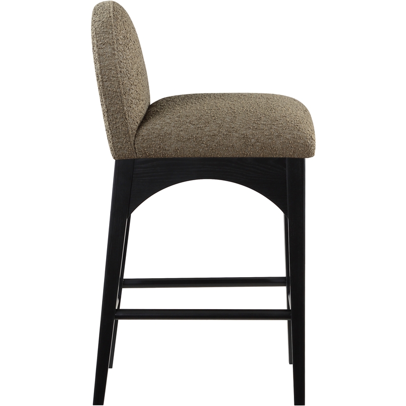 Meridian Furniture Waldorf Olive Boucle Fabric Stool