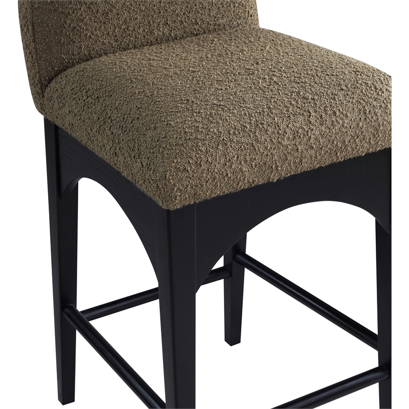 Meridian Furniture Waldorf Olive Boucle Fabric Stool