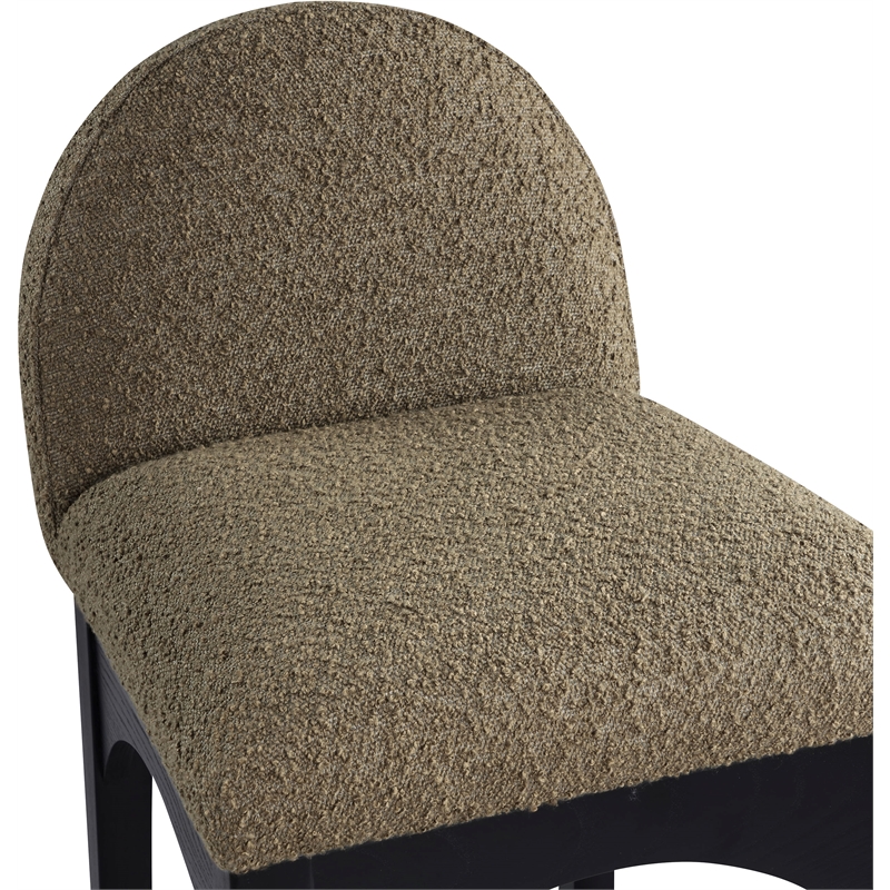 Meridian Furniture Waldorf Olive Boucle Fabric Stool