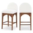 Meridian Furniture Waldorf Cream Boucle Fabric Stool