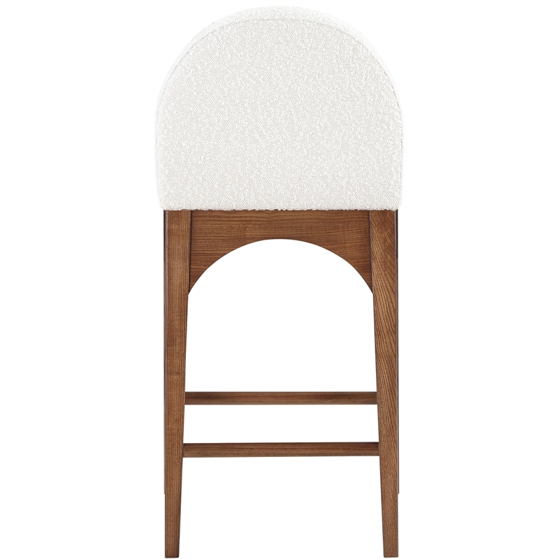 Meridian Furniture Waldorf Cream Boucle Fabric Stool