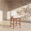 Meridian Furniture Waldorf Cream Boucle Fabric Stool