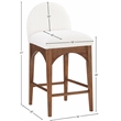 Meridian Furniture Waldorf Cream Boucle Fabric Stool